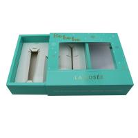 China Sliding Green Color Cosmetic Packaging Box With Display Window factory