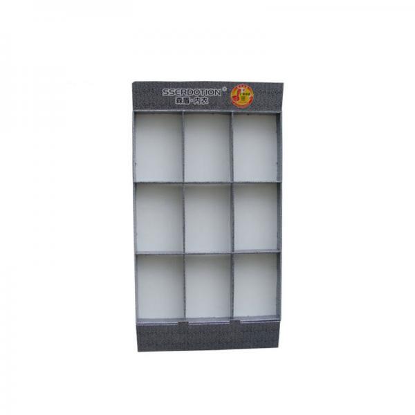 Quality Modern 3 Tier Cardboard Counter Display Underwears Cloth Socks Display Stand for sale
