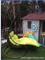 China Encase Rattan Outdoor Patio Swing Chair , Swing Hanging Chair With Cushion factory