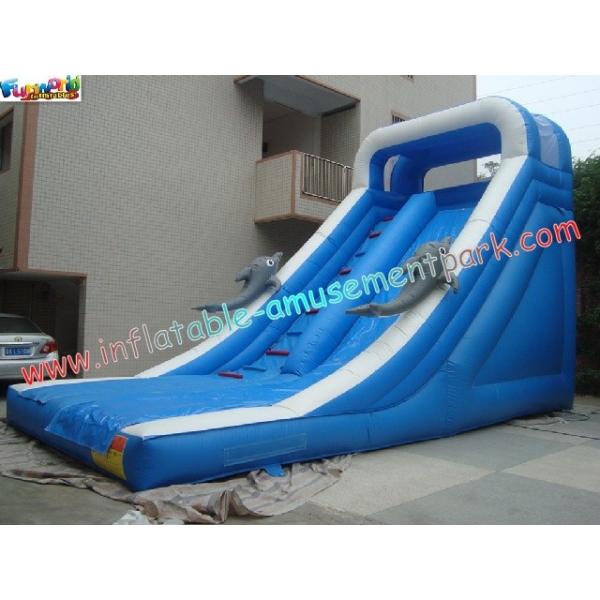 Quality Customised 18 OZ PVC Dolphin Commercial Inflatable Slides For Amusement Parks 8 for sale