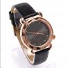 China Fashion Ladies Quartz Movement Watch , Round Leather Strap Watches With Mineral Lense factory