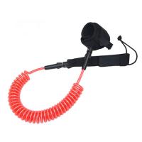 China Customized Bungee Coiled SUP Leash TPU Elastic Heavy Duty Attach To Ankle factory