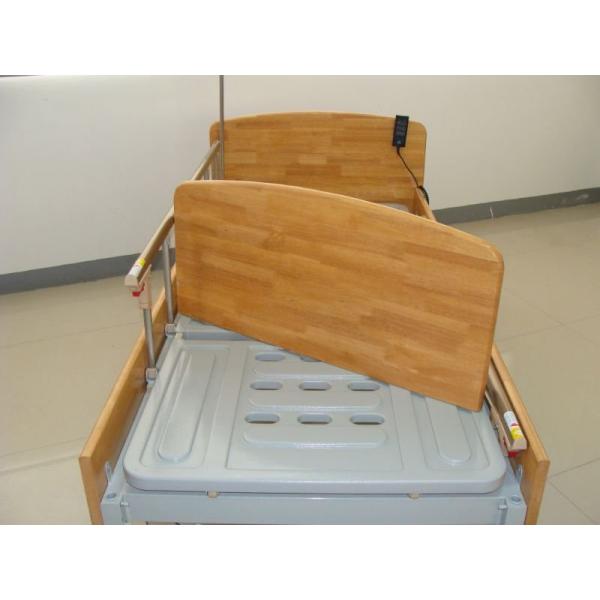 Quality Wooden Side Board ABS Homecare Electric Hospital Beds With Central Control Brake for sale