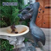 China Outdoor Garden Water Fountain Sculpture Bronze Animal Pelican Decoration factory