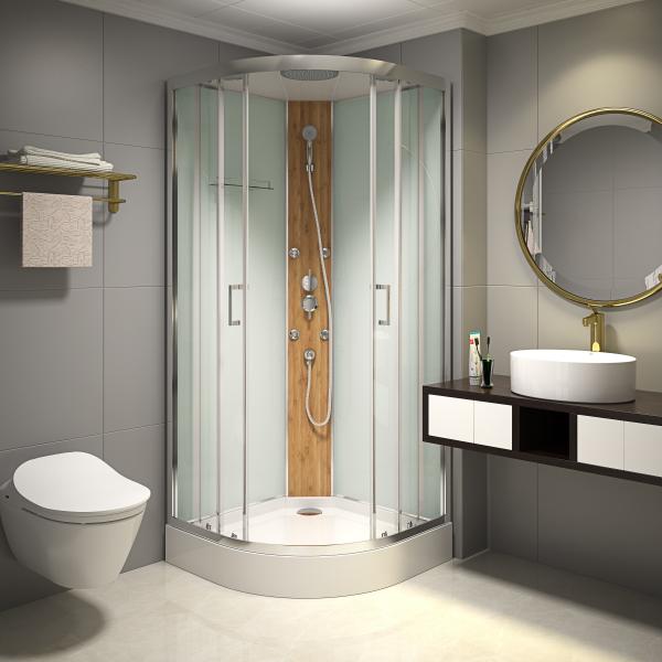 Quality Quadrant Sliding Door Bamboo Shower Cubicle 900*900*2150mm for sale