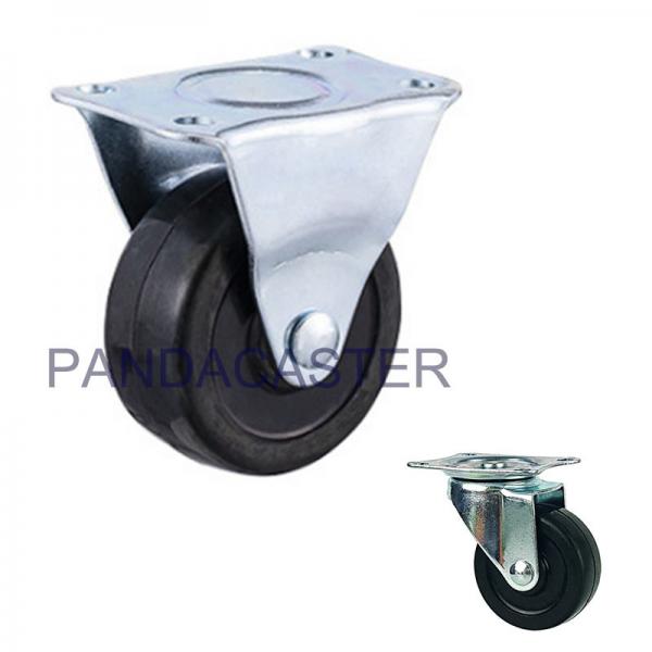 Quality Light Duty Rubber Wheel Casters 50mm 44lbs Zinc Plated Finish for sale