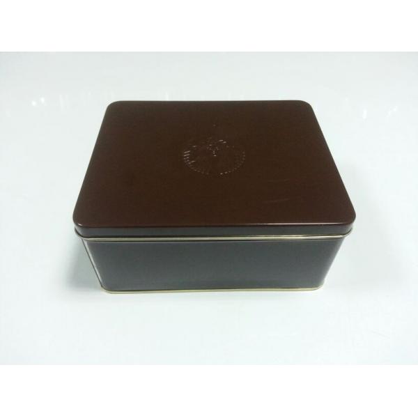 Quality Metal Black Square Tin Containers , Printed Food Cans / Medicine Boxes for sale