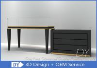 China Black Commercial Gold Shop Glass Counter with MDF Wood + Tempered Glass + Lights factory