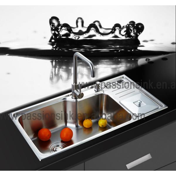 Quality Chromium Nickel Single Bowl Ss Kitchen Sinks With Drainer Anti Corrosion for sale