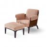 China Living Room Modern Leather Arm Leisure Chair With Ottoman W006SF11A factory