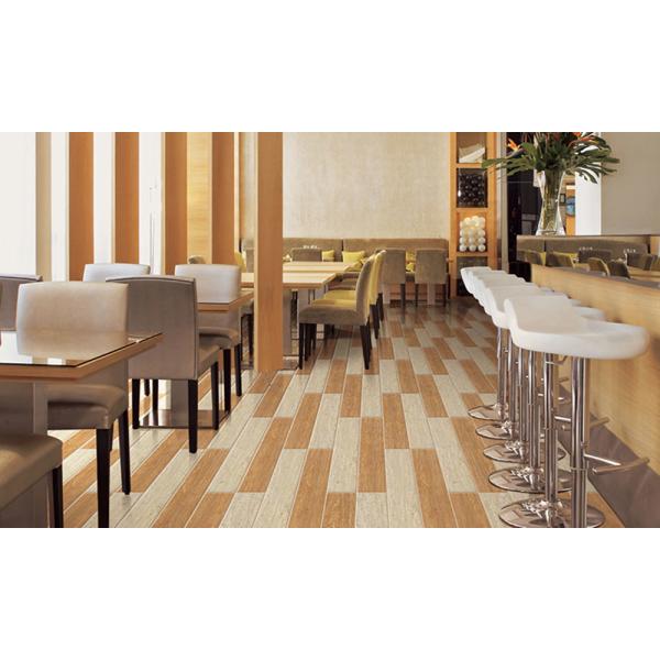Quality Non Slip Wood Glazed Porcelain Floor Tiles / Porcelain Tile Wood Look Pattern for sale