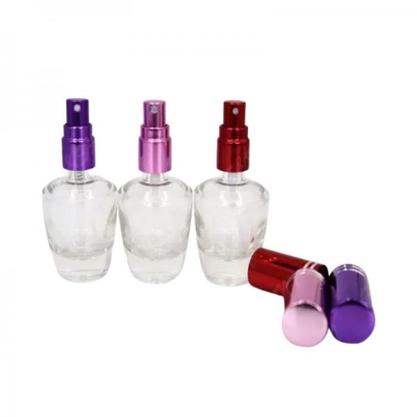 Quality Clear Refillable Glass Perfume Bottle 30ml Capacity With Aluminum Sprayer for sale