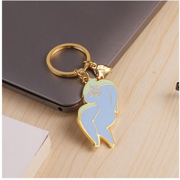 Quality Personalized Custom Die Cut Promotional Metal Keychains Scratch Proof ISO9001 for sale