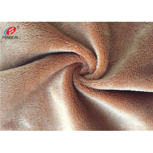 Quality 2 Pile Height Polyester Knitted Minky Plush Fabric Solid Color Soft Velboa for sale