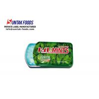 China Spearmint Flavor Slide Tin Box Candy With Xylitol Fresh Breath factory