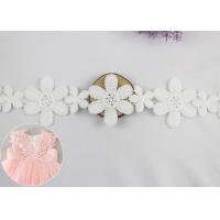 China Vintage Flower Chemical Cotton Lace Trim , Crocheted Lace Ribbon For Girl's Dress factory