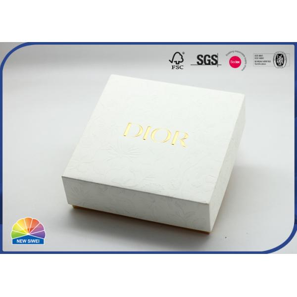 Quality Embossed Present Paper Cardboard Box 2 Piece Gold Stamping Logo for sale