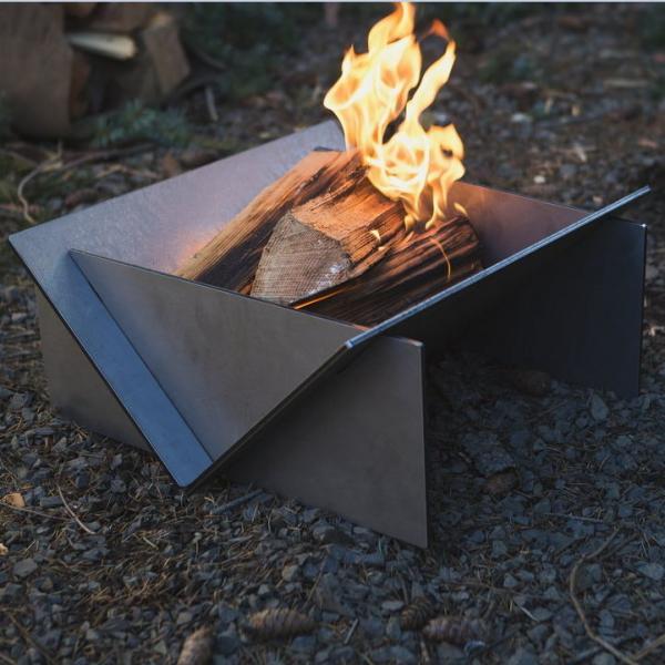 Quality Collapsible Outdoor Camping Portable Corten Steel Metal BBQ Fire Pit Brazier for sale