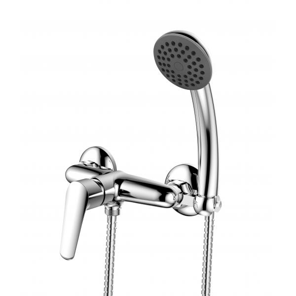 Quality Single Handle Shower Mixer Faucet Wall Mounted Brass Chrome Shower Set for sale