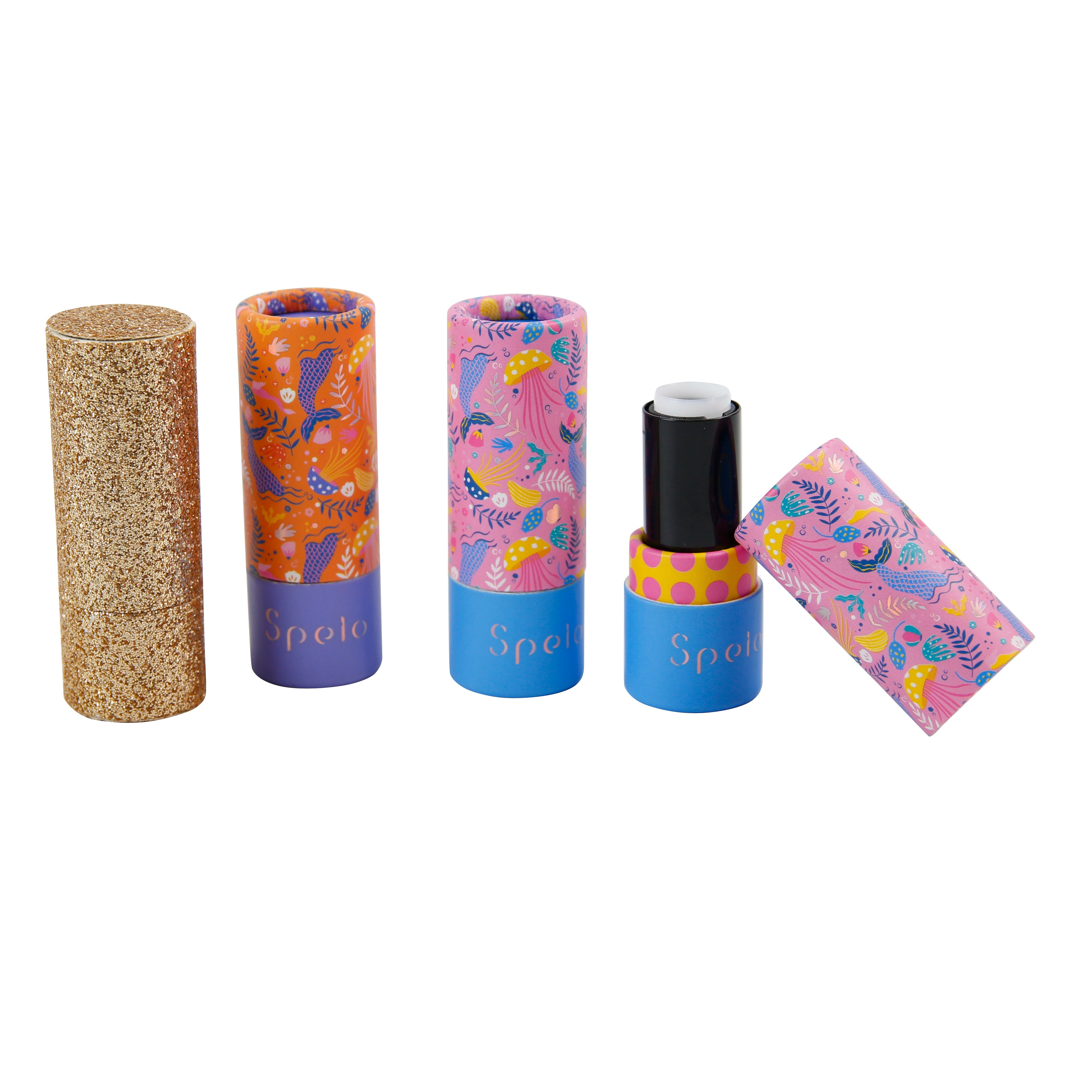 China Rolled Top Reusable Lipstick Tube Mini Customized Lipstick Containers for sale