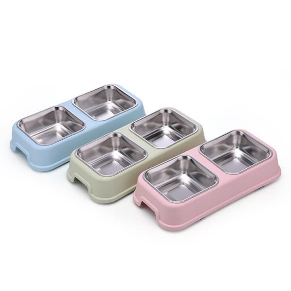 Quality Quadrate Shape Pet Food Feeder Three Color Available High Transparency for sale