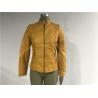 China Mandarin Collar  Pu Leather Coat , Mustard Upstyled Pleather Biker Jacket Tw74180 factory