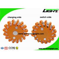 China Waterproof IP65 Rechargeable Amber LED Road Flares Flashing Warning Light Roadside Flare Emergency Disc Beacon factory