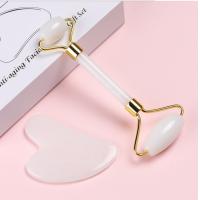 China Women Skin Care Jade Face Roller Massager With Gua Sha Set for sale