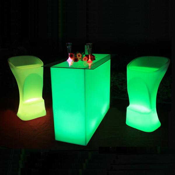 Quality Illuminated Lighted Cocktail Tables , LED Light Up Tables For Night Club Lounge for sale
