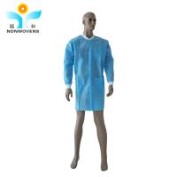 China SMS Disposable Lab Coats Elastic Cuff 108*142cm For Medical Uniform factory