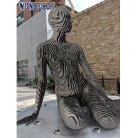 Quality Outdoor Stainless Steel Garden Sculptures 165cm Sitting Women Shape for sale