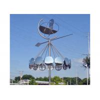 China Wind Kinetic Modern Stainless Steel Sculpture , Outdoor Steel Garden Sculpture factory