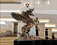 China Surface Painted Antique Bronze Statue , Indoor Metal Sculptures Hotel Decoration factory