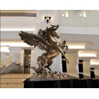 China Surface Painted Antique Bronze Statue , Indoor Metal Sculptures Hotel Decoration factory