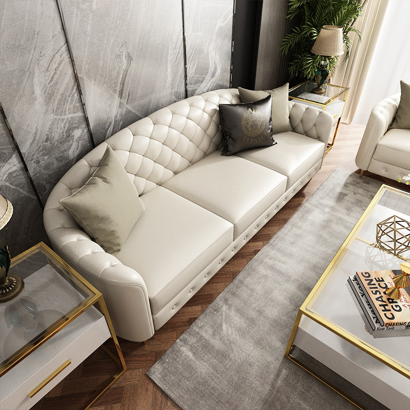China Customized Hotel Bedroom Furniture U Shaped Leather Sectional Sofa Set factory
