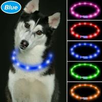 China TPU Cuttable LED Dog Collar USB Rechargeable , LED Reflective Dog Collar 6 Colors Available factory