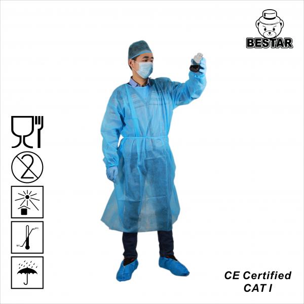 Quality SPP Protective Disposable Doctor Gown Surgical Isolation Gown With Wrist Cuff for sale