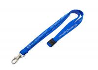 China Blue Wide Custom Tubular Lanyards Neck Straps Lanyards For Office Party factory