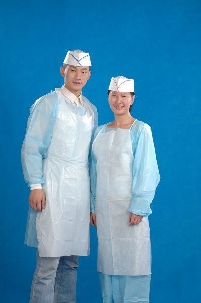 Quality Embossed White Plastic Aprons Medical 0.02MM Thickness For Hospital for sale
