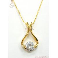 China Manufacture & wholesale Noble Sterling Silver CZ jewelry Pendant with 14K gold plating for sale