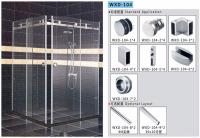 China Bathroom Sliding Door System 104, Stainless Steel 304, Satin MIrror, glass sliding door factory