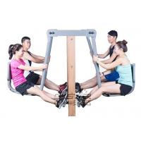 China outdoor fitness equipment park wood outdoor leg press machine for sale