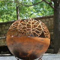China Customized Thickness Outdoor Fire Ball Fire Pit Sphere Outdoor Wood Burning Fire Pit factory