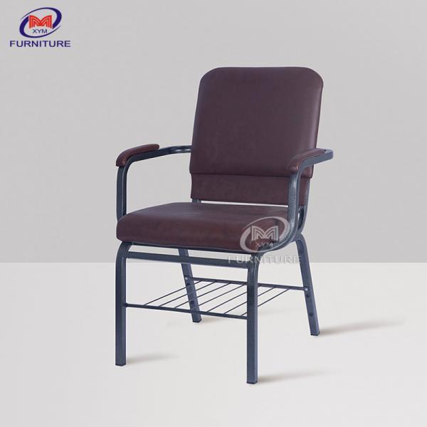 Quality OEM PU Leather Interlocking Church Chairs With Arms for sale