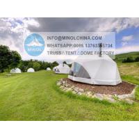 China 850gsm White PVC Coated Geodesic Luxury Dome Tents 5m Height factory