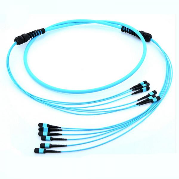 Quality mpo mtp patch cord MPO Products MPO to MPO OM3 72 cores aqua cable corning fiber for sale