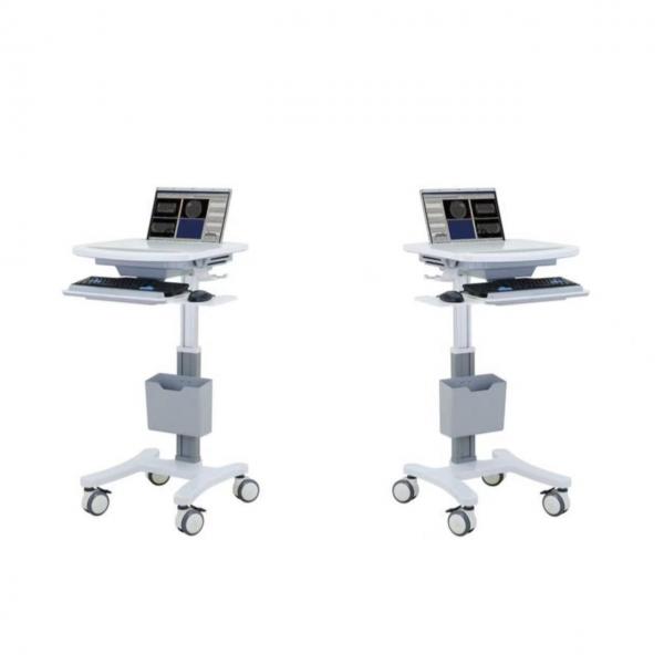 Quality Aluminum Rolling Computer Cart Medical All In One With Table Height 80-120cm for sale
