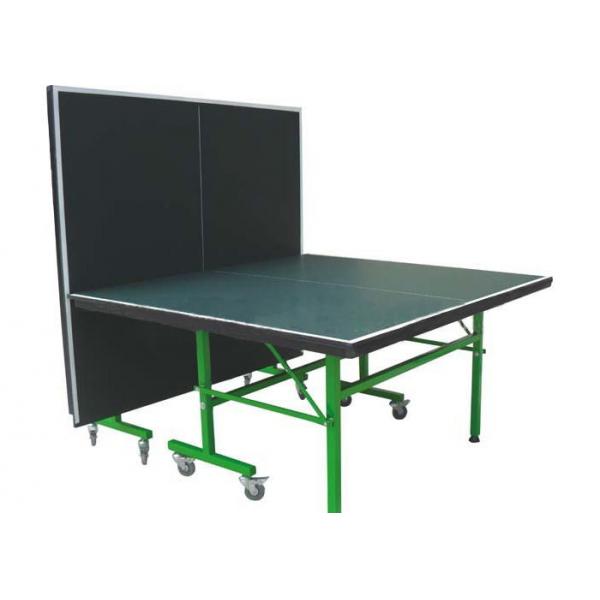Quality Standard Indoor Green Table Tennis Table Single Folding Movable With Wheels for sale