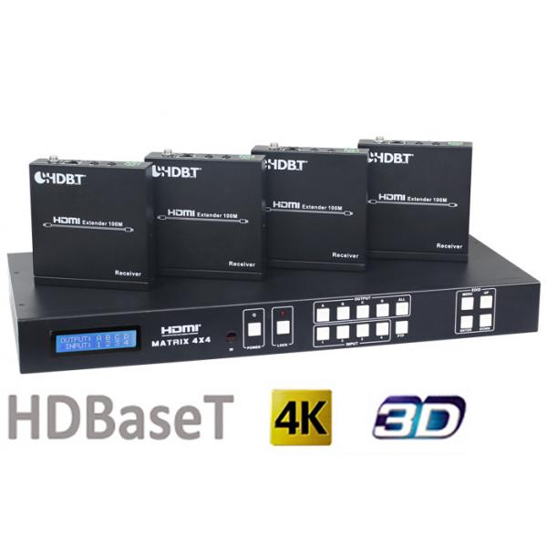 Quality HDMI1.4 4X4 HDBaseT Matrix Switcher With 4Pcs 70M And 100M HDMI HDBaseT for sale