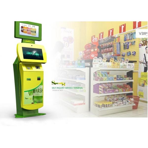 Quality LED Monitor, Wireless Internet Multi Media Ticketing / Card Printing Free Standing Kiosk for sale